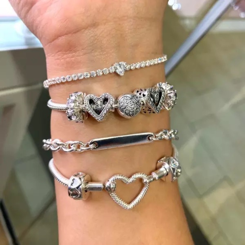 NEW Engravable Bar Link Bracelet - Sterling Silver - Size 7.9 inch - Picture 4 of 4